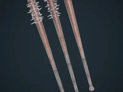 Game Ready Baseball bat Melee weapon pack Low-poly 3D model