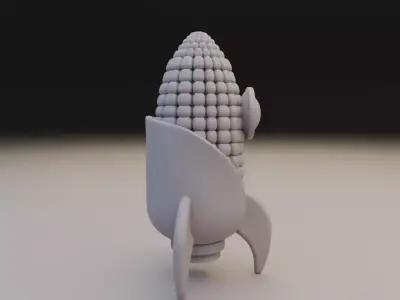 corn rocket 3D print model