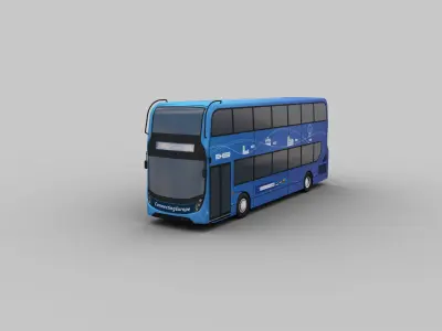 Electric Bus Pack 2 Low-poly 3D model
