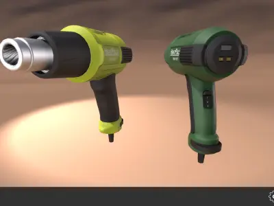 Heat Gun Set Low-poly 3D model