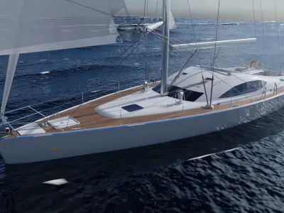 Sailboat Yacht Low-poly 3D model