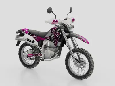 Kawasaki Klx250 motorcycle  Low-poly 3D model