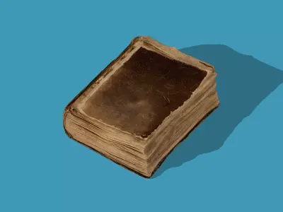 Old book Low-poly 3D model