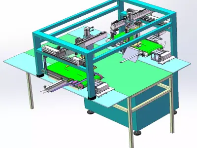 Dual-station real-time printing and labeling machine 3D model