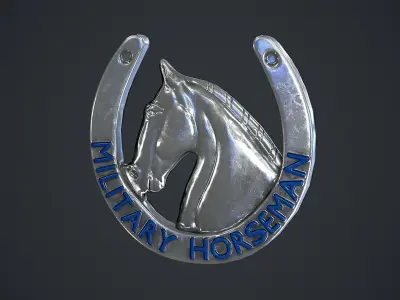 Military Horseman Badge Low-poly 3D model