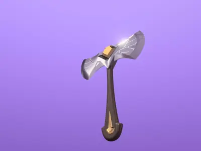 Fantasy Double-Edge Axe 3D model