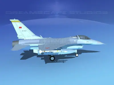 Gen Dyn F-16A Falcon Turkey 3D model