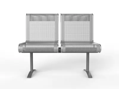 Waiting Room Chair 2 Seats 3D model
