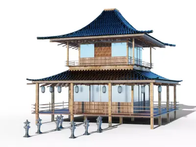 Japanese temple 3D model purchase