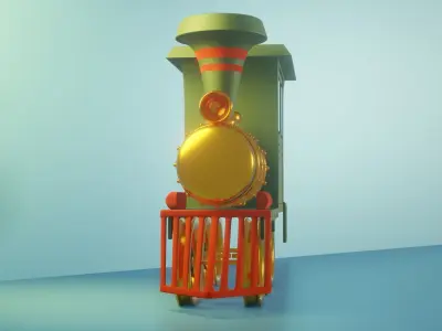 cartoon Stylized Toy Train 3D model