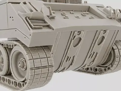 Tracked Armored Bridge Layer Vehicle for 3D print 3D model