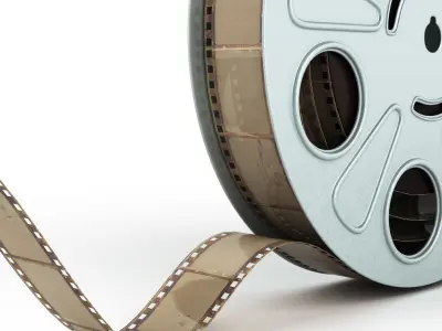 Film strip in a babin Low-poly 3D model