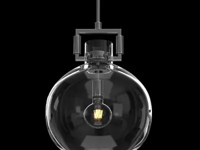 Machinist Glass Globe Pendant 3D model