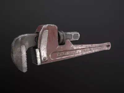 Pipe Wrench Low-poly 3D model 7