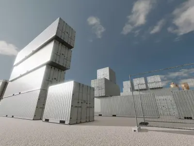 Shipping-Container light gray all versions  3D Model Pack