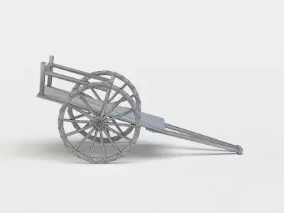 Hay wagon Low-poly 3D model purchase