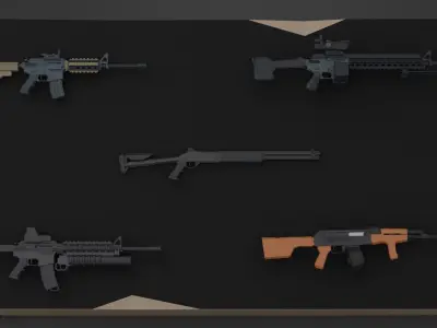 Ultimate weapons and scopes pack Low-poly 3D model
