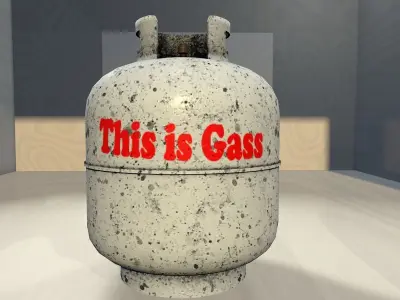 3D Dirty Gas Container Low-poly 3D model