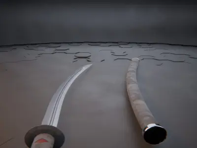 Weapon Katana Sword Blade Low-poly 3D model Low-poly 3D model