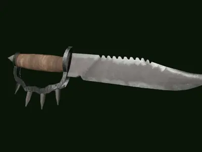Trensh knife Low-poly 3D model