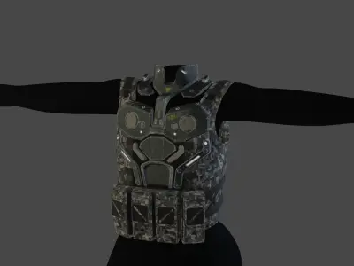 Tactical tech wear Vest Low-poly 3D model