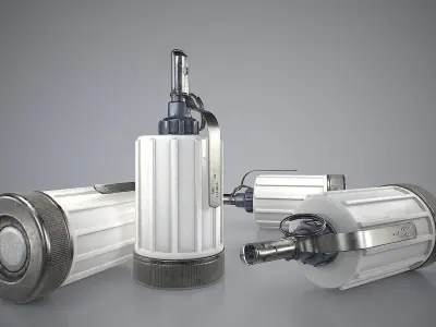 Soviet hand-held aerosol grenade K-51 with non-lethal tear gas Low-poly 3D model