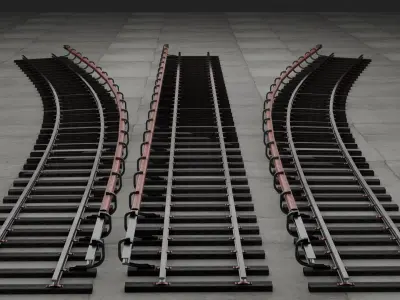 Metro rails Low-poly 3D model