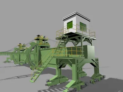 Reclaimer gantry crane - gantry crane 3D model