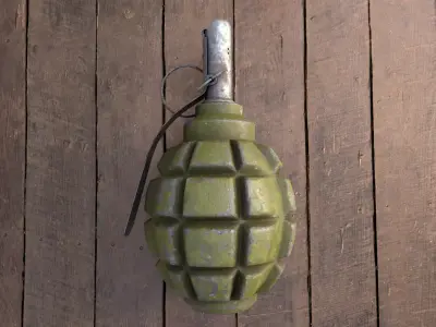 Grenade F1 Game-ready Low-poly 3D model Low-poly 3D model