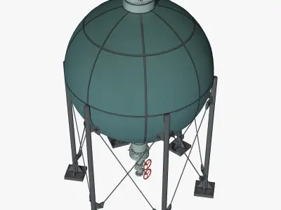 Industrial Storage Spherical Tank 3D model