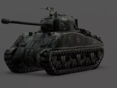  Sherman Firefly - WWII Allied British Tank 3D Model Low-poly 3D model