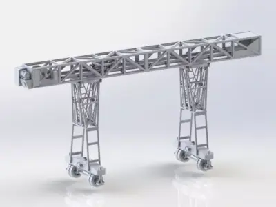 WW2 Field Repair Crane and Gantery 3D model