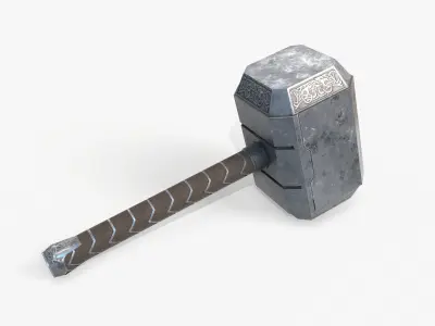 Thor Hammer Low Poly PBR Low-poly 3D model