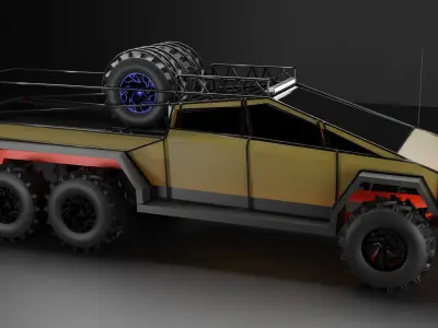 cybertruck 6x6 Free 3D model