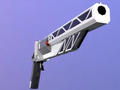 SCi-fi revolver  Low-poly 3D model buy