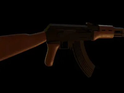 Ak47 Rifle Assault Rifle Gun Weapon 3D Model Free low-poly 3D model