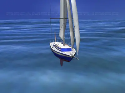 30 Foot Sailboat V10 3D model