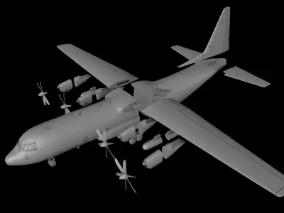 SUPER HERCULES C130J-30 SCALE 1-100 STL FILES 3D PRINT READY 3D print model