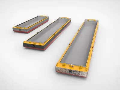 Barge three trains 3D model