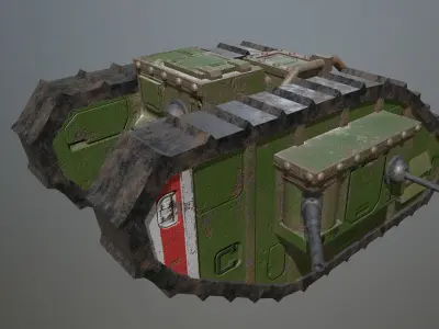Tank Mark V PBR  Low-poly 3D model