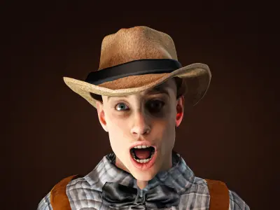 High Quality Man Old Fashion Suspender Low-poly 3D model