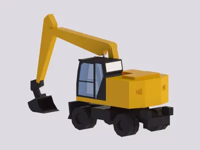 Excavator Construction Loader M317 Simplified Low-poly 3D model