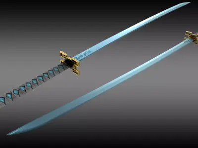 Demon Slayer Muichiro Tokito Nichirin Sword  Low-poly 3D model