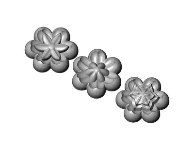 Florentine rosettes onlay relief miniset 3D print model