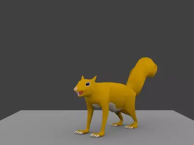 squirrel made in blender lowpoly Low-poly 3D model
