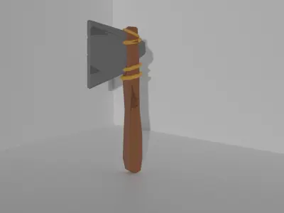 Lowpoly Ancient Stone Axe Free low-poly 3D model