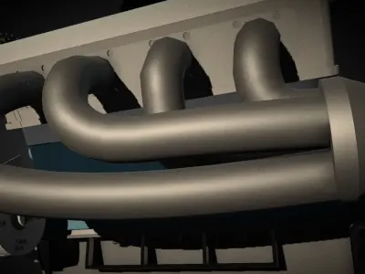 Engine components with animation  3D model