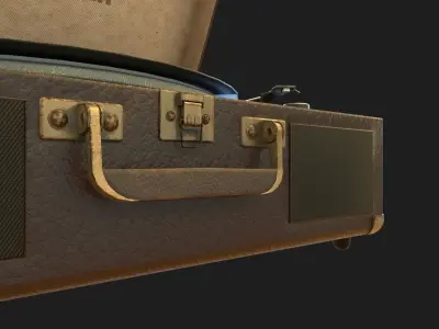 Retro Record Player Low-poly 3D model