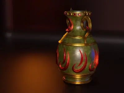 Antique Malachite Vase 3D model