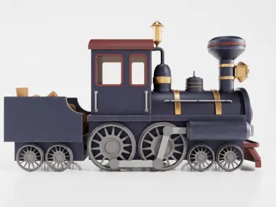 Train Carrying Wood Low-poly 3D model